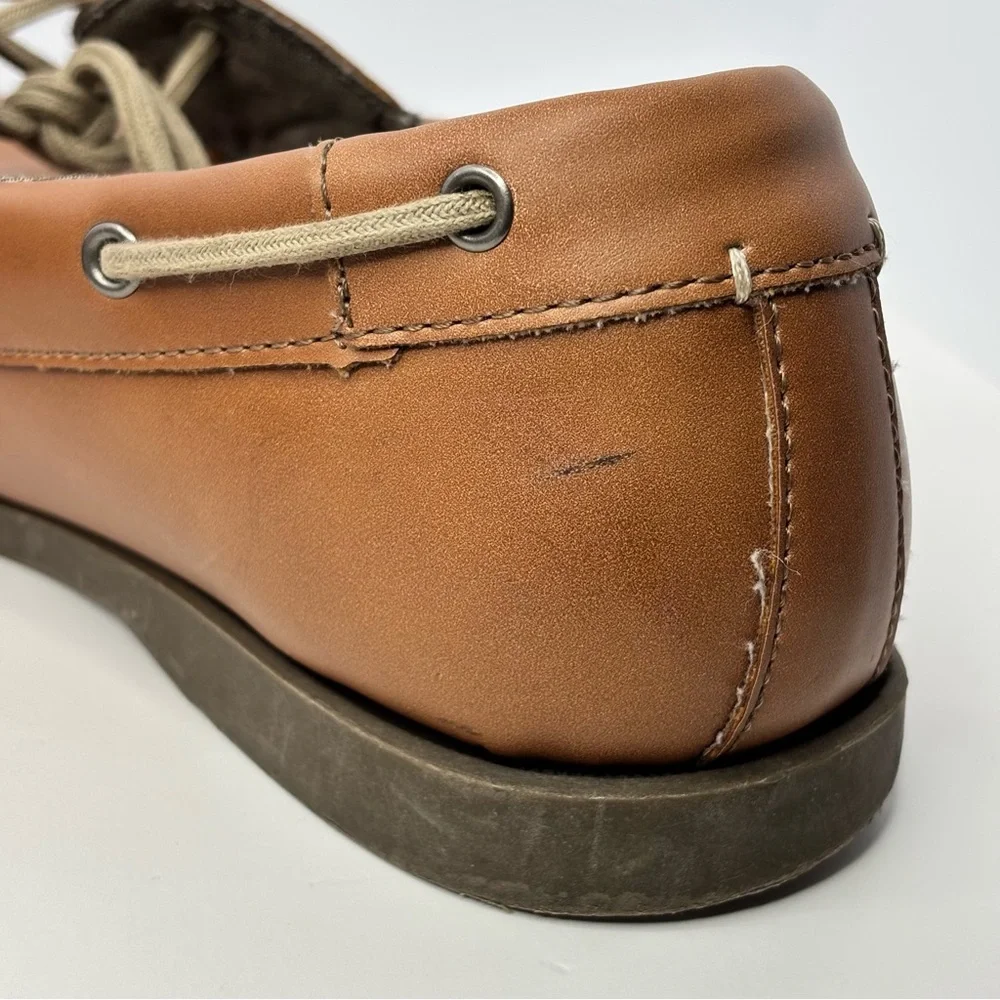 Chaps Boat Shoes Mens 10.5 M Casual Slip On Loafers Brown Fabric Benny Comfort